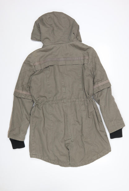 Womens UK Size 10 Label Lab Green Parka Coat