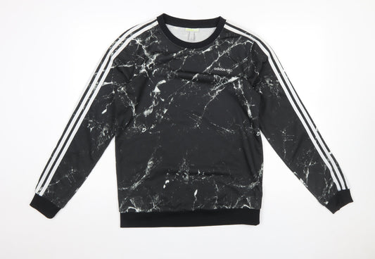 Mens UK Size M adidas Black Pullover Sweatshirt