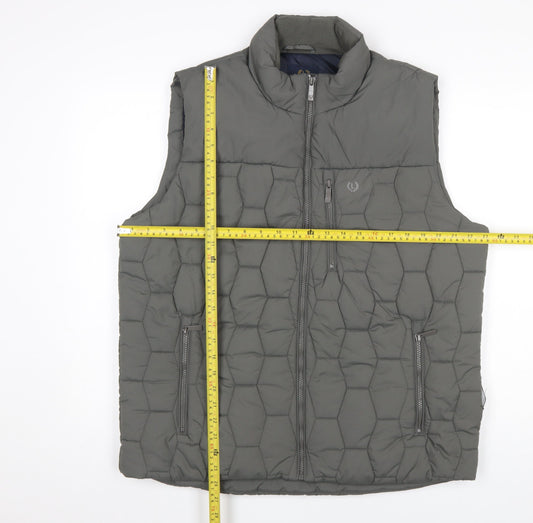 Lincoln Men's Grey Quilted Puffer Waistcoat L Winter Casual