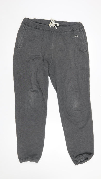 Mens UK Size M Hollister Regular Fit Sweatpants Grey Trousers