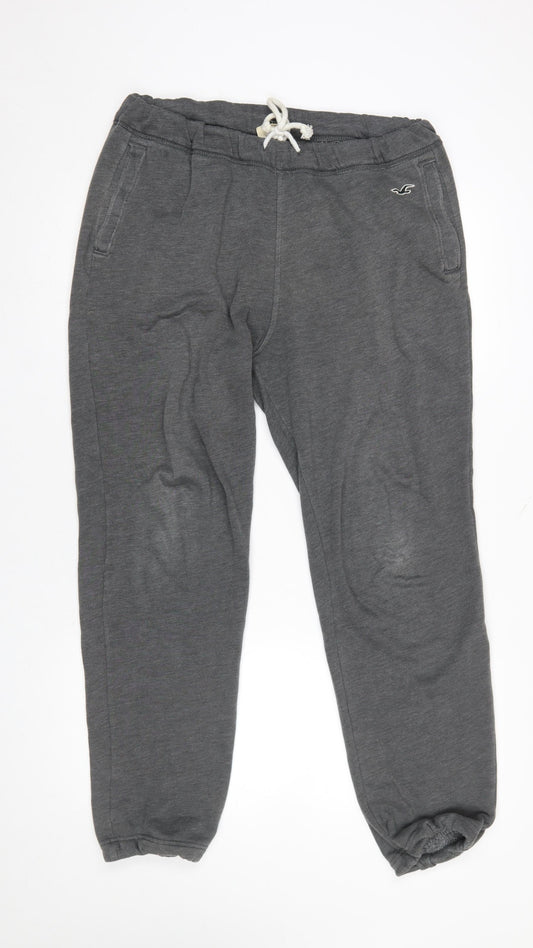 Mens UK Size M Hollister Regular Fit Sweatpants Grey Trousers
