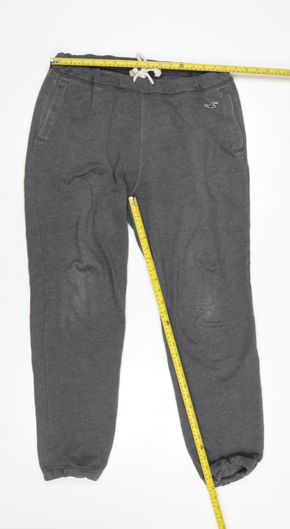 Mens UK Size M Hollister Regular Fit Sweatpants Grey Trousers