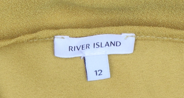 Womens UK Size 12 River Island Yellow Camisole Tank