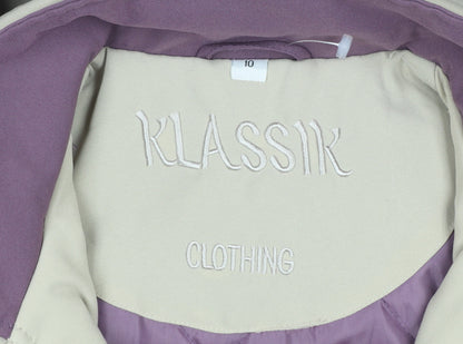 Womens UK Size 10 Klassik Clothing Purple Parka Coat