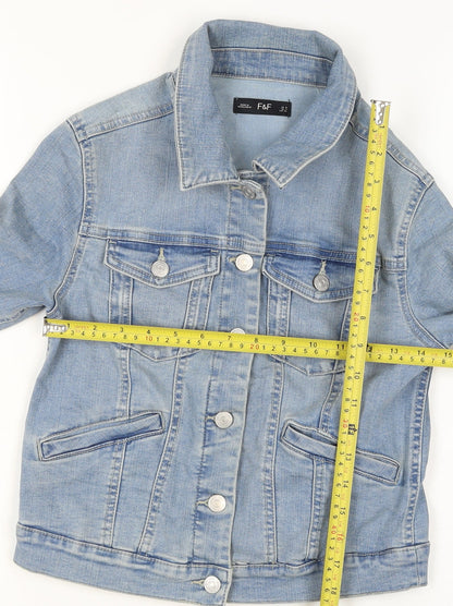 Womens UK Size 8 F&F Blue Basic Jacket