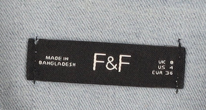 Womens UK Size 8 F&F Blue Basic Jacket
