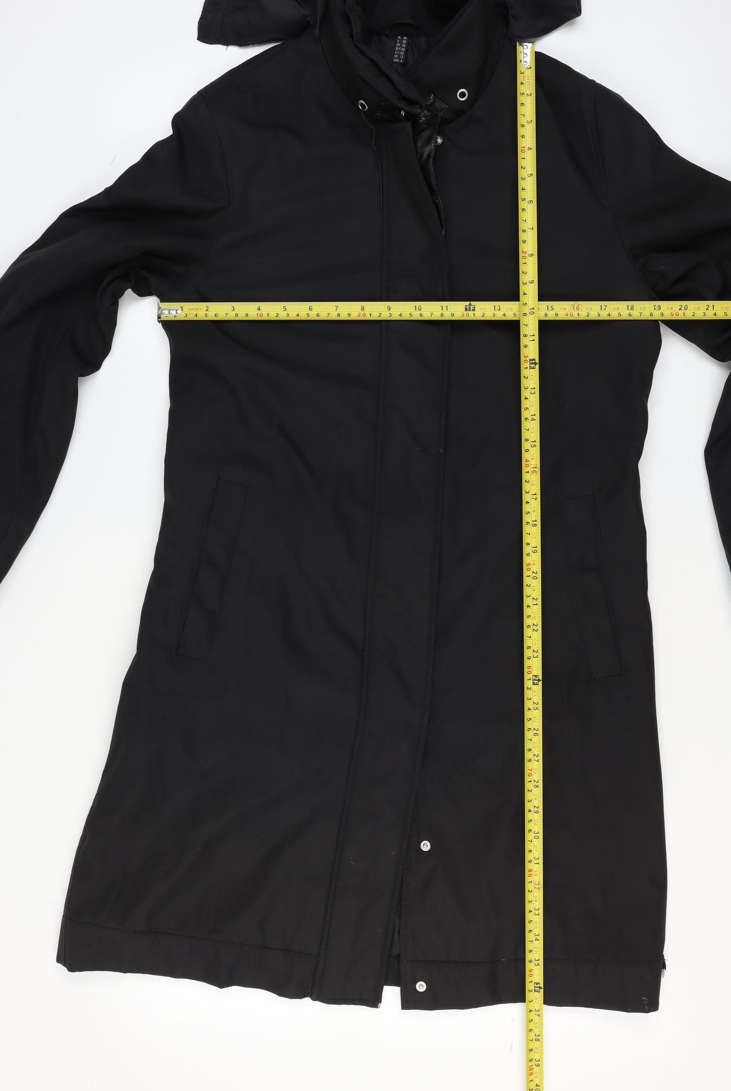 Womens UK Size 12 ReSET Black Rain Coat