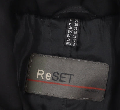 Womens UK Size 12 ReSET Black Rain Coat
