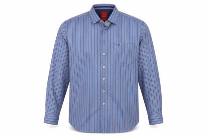 Benetti Men's Blue Striped Cotton Long Sleeve Button-Up Shirt XXL