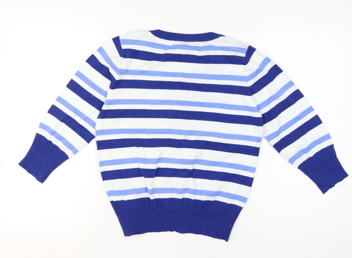 Womens UK Size M Peppercorn Blue Cardigan Jumper