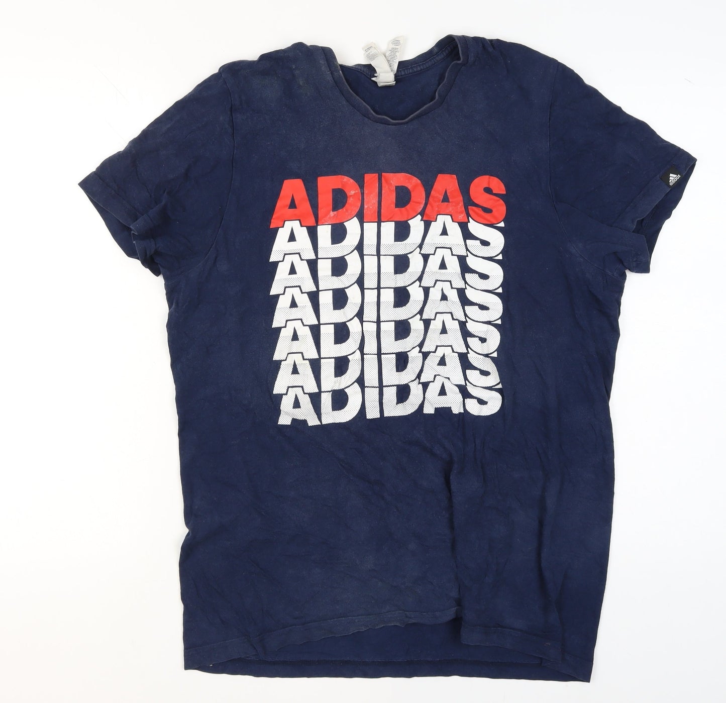 Mens UK Size L adidas Blue  T-Shirt