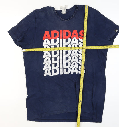 Mens UK Size L adidas Blue  T-Shirt