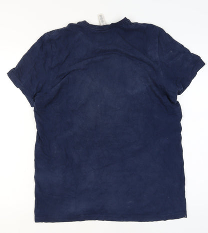 Mens UK Size L adidas Blue  T-Shirt