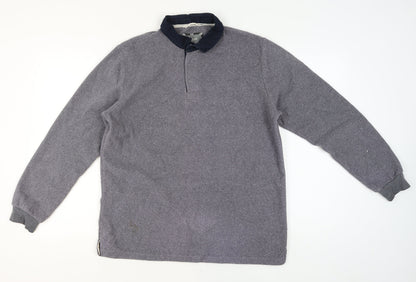 Mens UK Size L Cotton Traders Grey Pullover Jumper