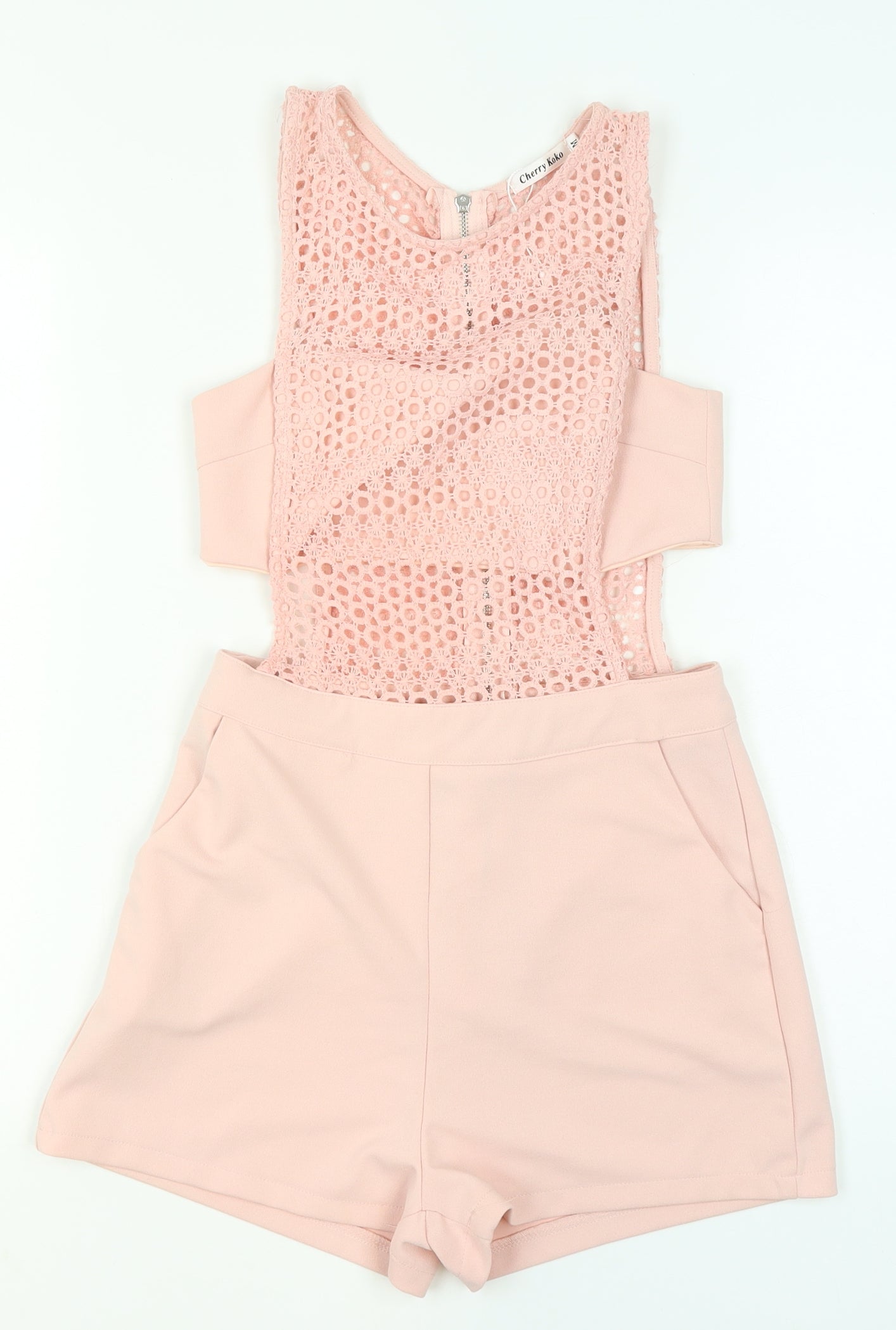 Womens UK Size M Cherry Koko One-Piece Pink Playsuit