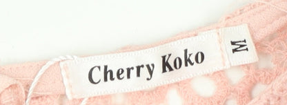 Womens UK Size M Cherry Koko One-Piece Pink Playsuit