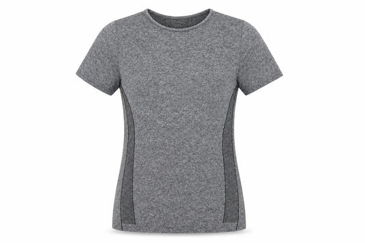 Front view of Dunnes Women Grey L Performance Sport T-Shirt