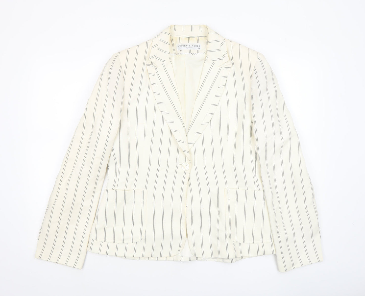 Womens UK Size 14 Sticky Fingers Regular Ivory Blazer