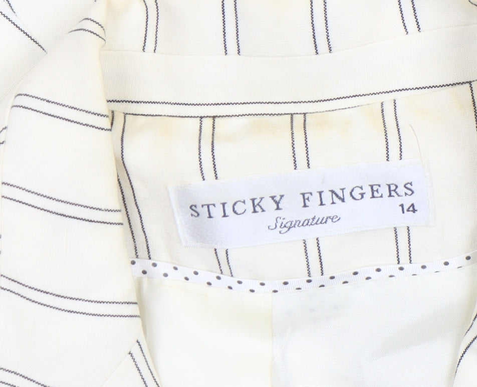 Womens UK Size 14 Sticky Fingers Regular Ivory Blazer