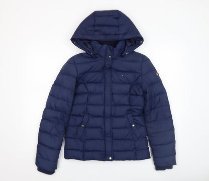 Womens UK Size XS Hilfiger Denim Blue Puffer Jacket