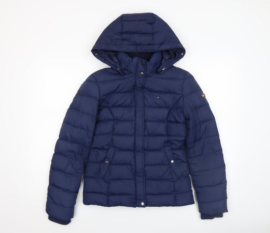 Womens UK Size XS Hilfiger Denim Blue Puffer Jacket