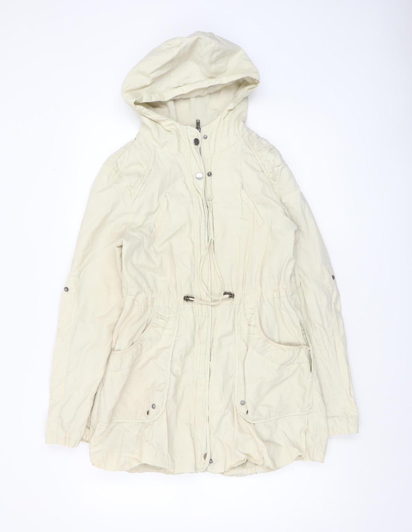 Womens UK Size 10 New Look Beige Parka Coat