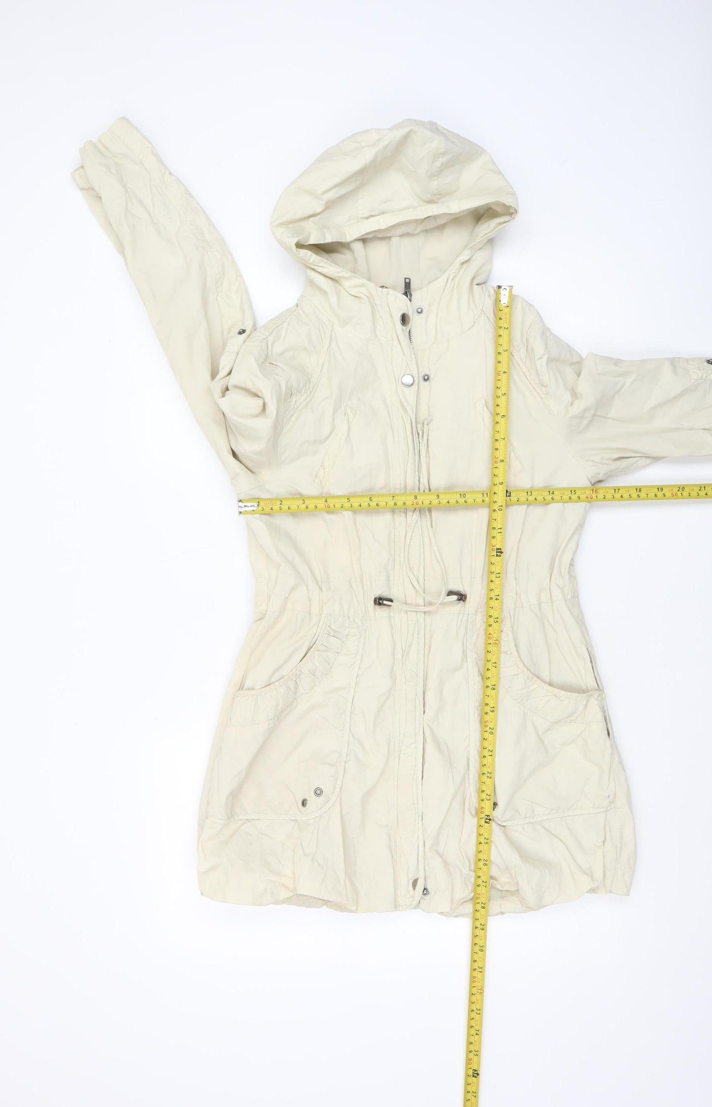 Womens UK Size 10 New Look Beige Parka Coat