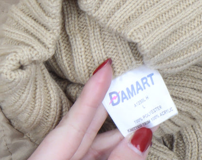 Womens UK Size L Damart Beige Quilted Coat