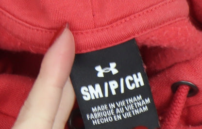 Boys UK Size S Under armour Red Pullover Hoodie