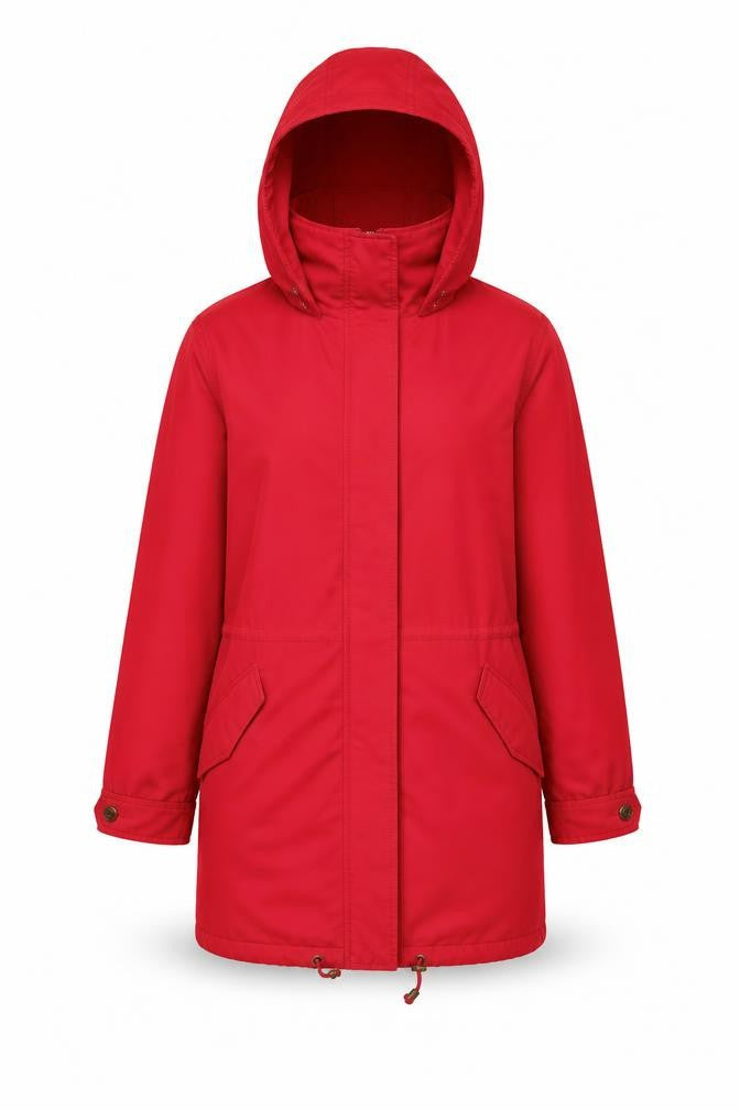Womens UK Size M Dannimac Red Parka Coat