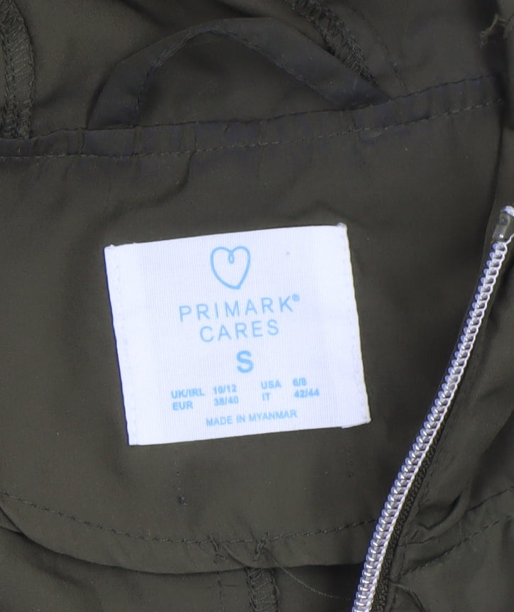Womens UK Size S Primark Green Parka Coat