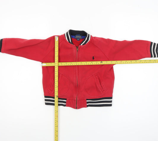 Boys UK Size 4 Years Ralph Lauren Red Bomber Jacket