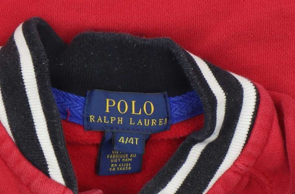 Boys UK Size 4 Years Ralph Lauren Red Bomber Jacket