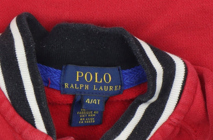Boys UK Size 4 Years Ralph Lauren Red Bomber Jacket