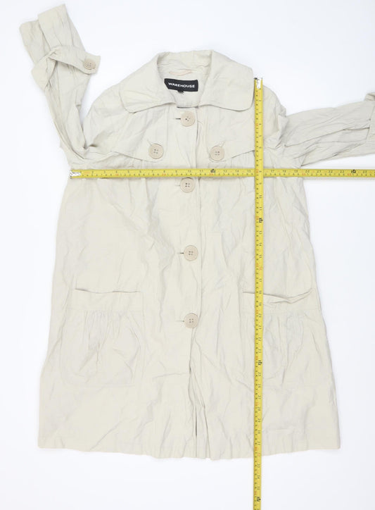 Womens UK Size 12 Warehouse Beige Trench Coat