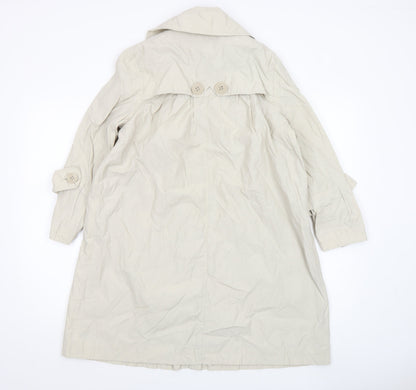Womens UK Size 12 Warehouse Beige Trench Coat