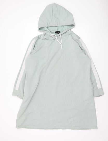 Womens UK Size 20 Alia Green Tunic Hoodie