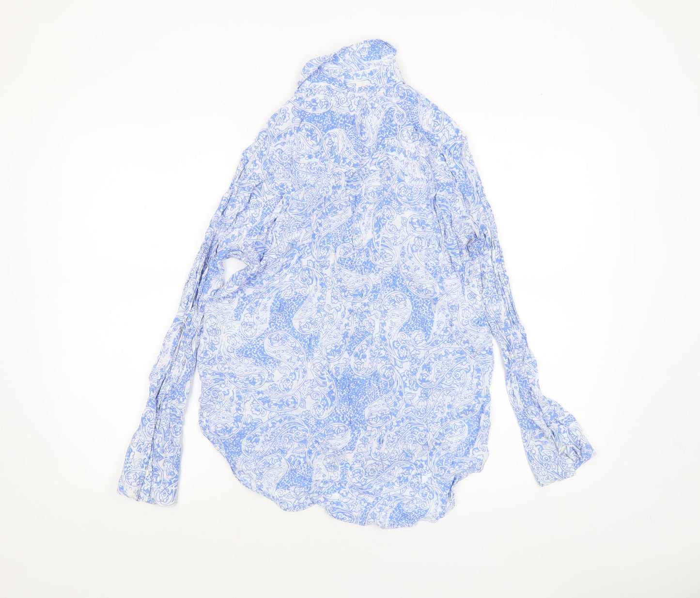 Womens UK Size 8 Zara Blue Tunic Blouse