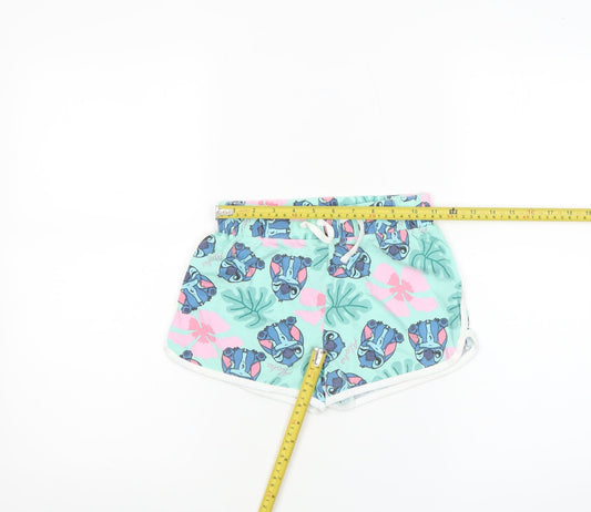 Disney Girls Stitch Multicoloured Sweat Shorts 8-9 Years Cotton Summer