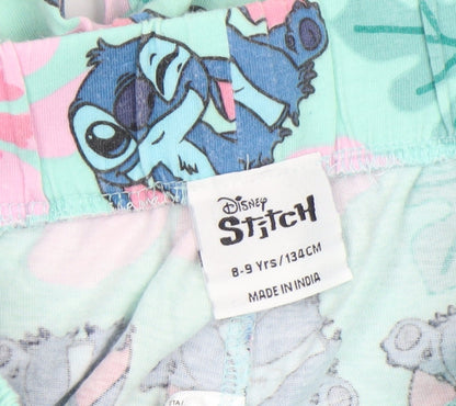 Disney Girls Stitch Multicoloured Sweat Shorts 8-9 Years Cotton Summer