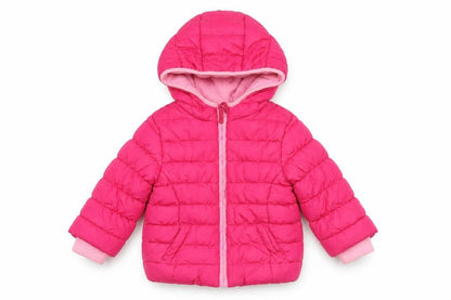mamas & papas Girls Pink Hooded Puffer Jacket 18-24 Months Winter Coat