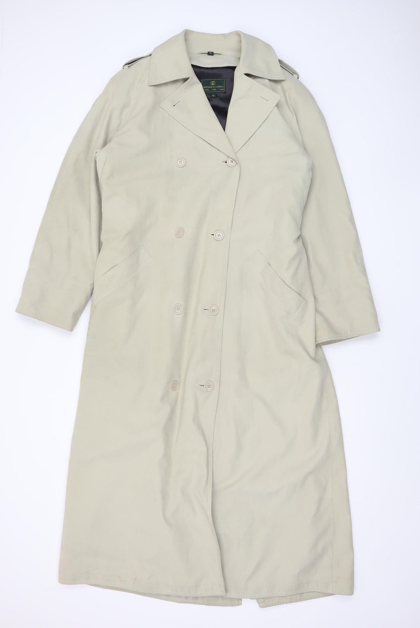 Womens UK Size 10 Gianfranco Corneli Beige Trench Coat