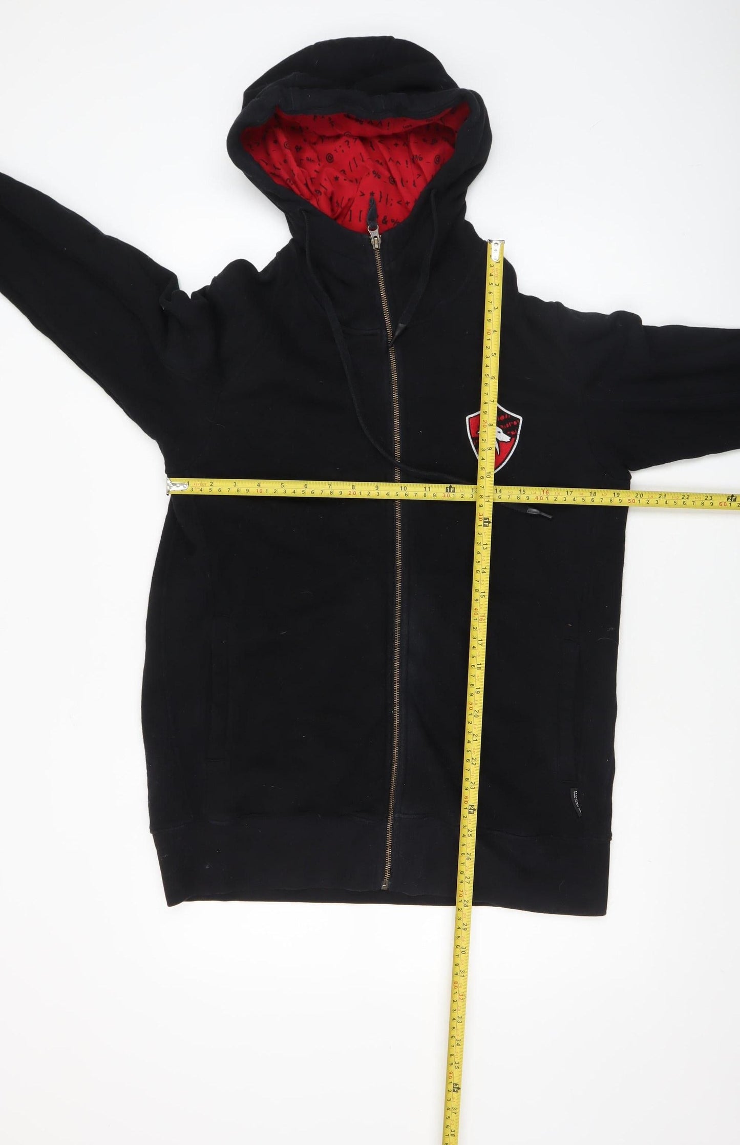 Mens UK Size M nununu Black Full Zip Hoodie