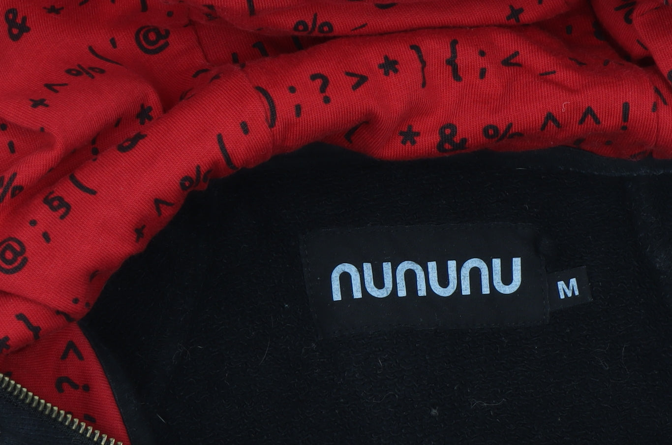 Mens UK Size M nununu Black Full Zip Hoodie