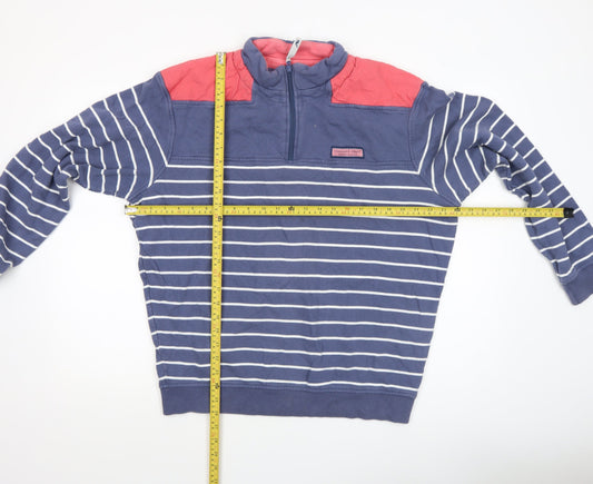 Mens UK Size M Vineyard Vines Blue 1/2 Zip Sweatshirt