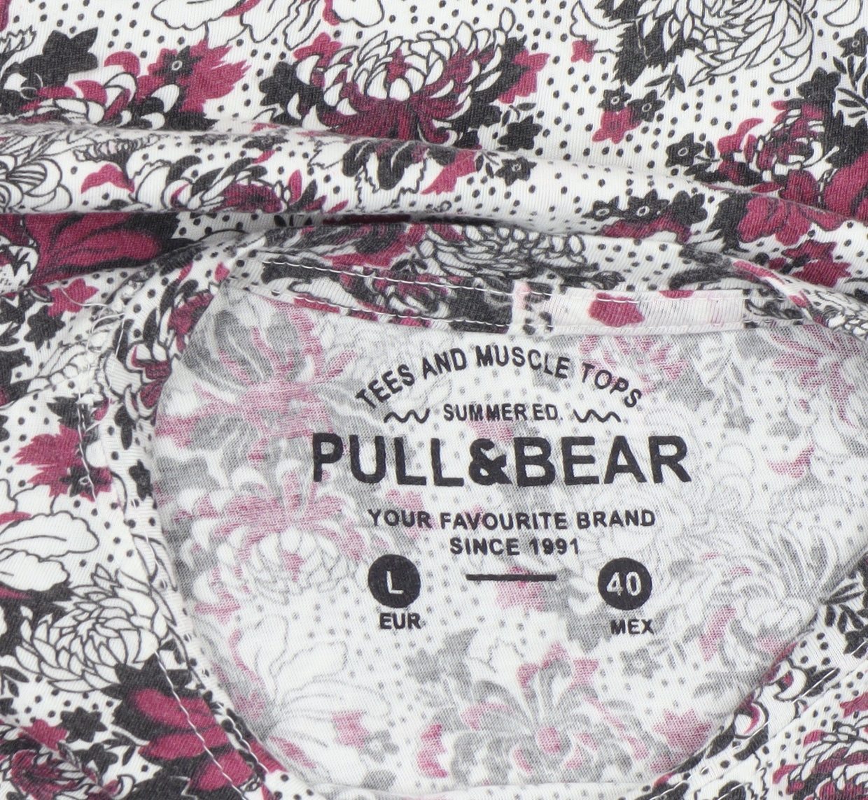 Womens UK Size 12 Pull&Bear Multicoloured Basic T-Shirt