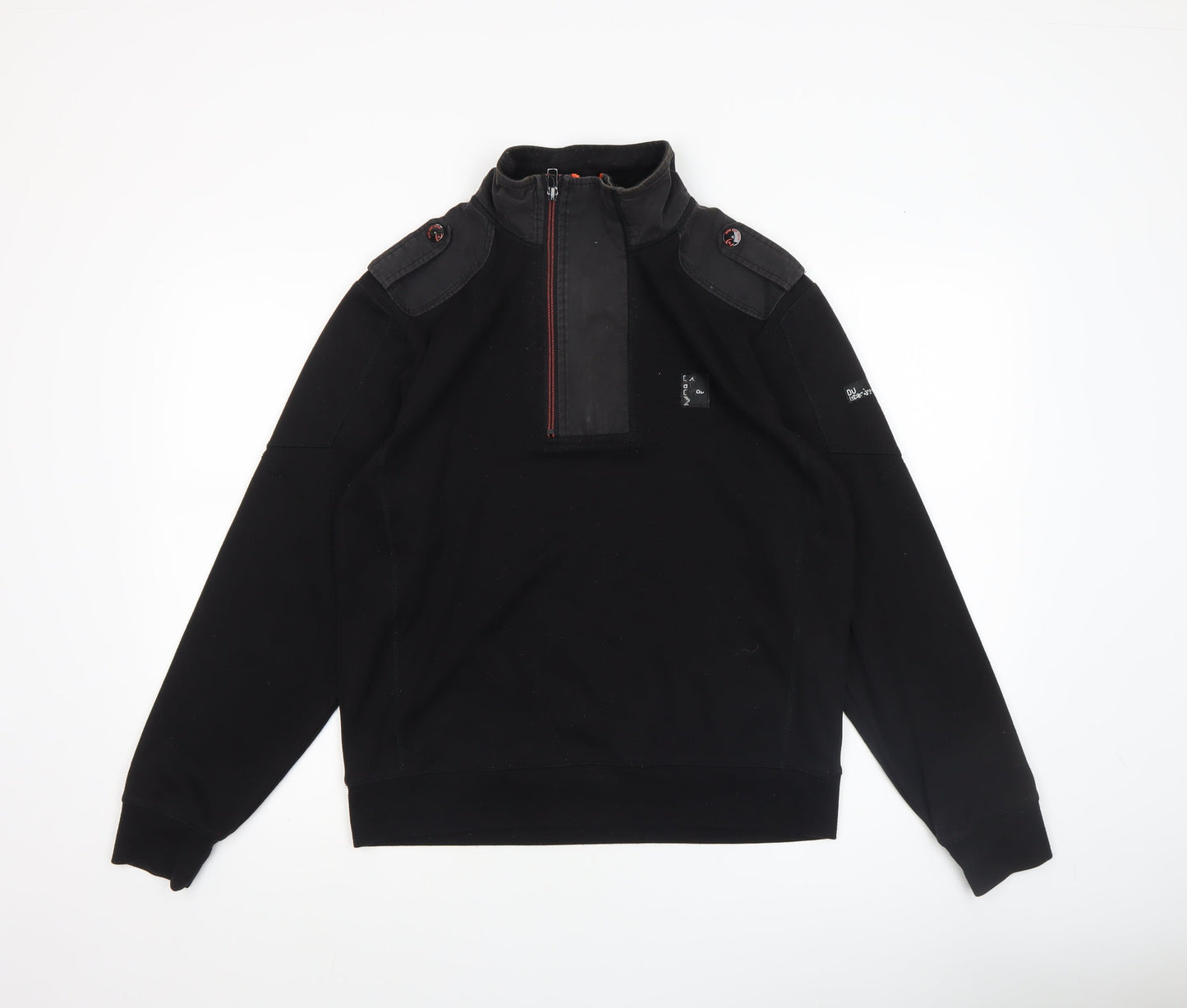 Mens UK Size M Duck and Cover Black 1/2 Zip Sweatshirt