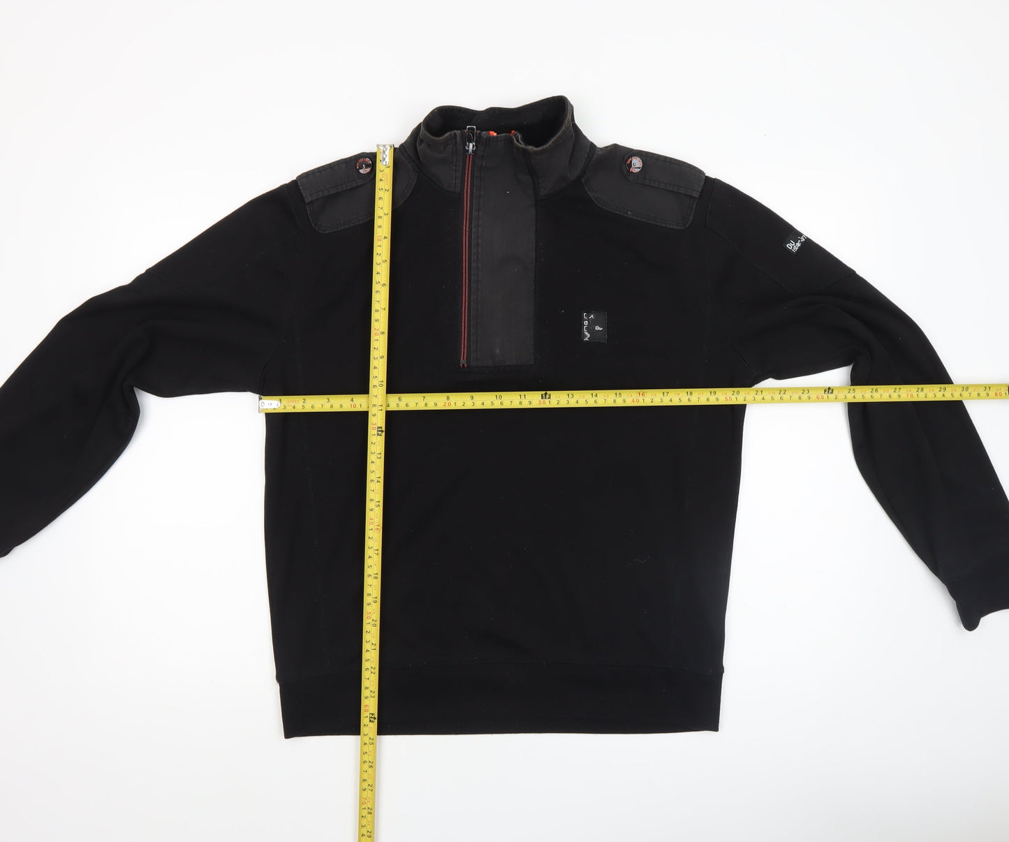 Mens UK Size M Duck and Cover Black 1/2 Zip Sweatshirt