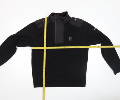 Mens UK Size M Duck and Cover Black 1/2 Zip Sweatshirt