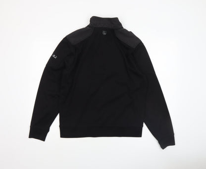 Mens UK Size M Duck and Cover Black 1/2 Zip Sweatshirt